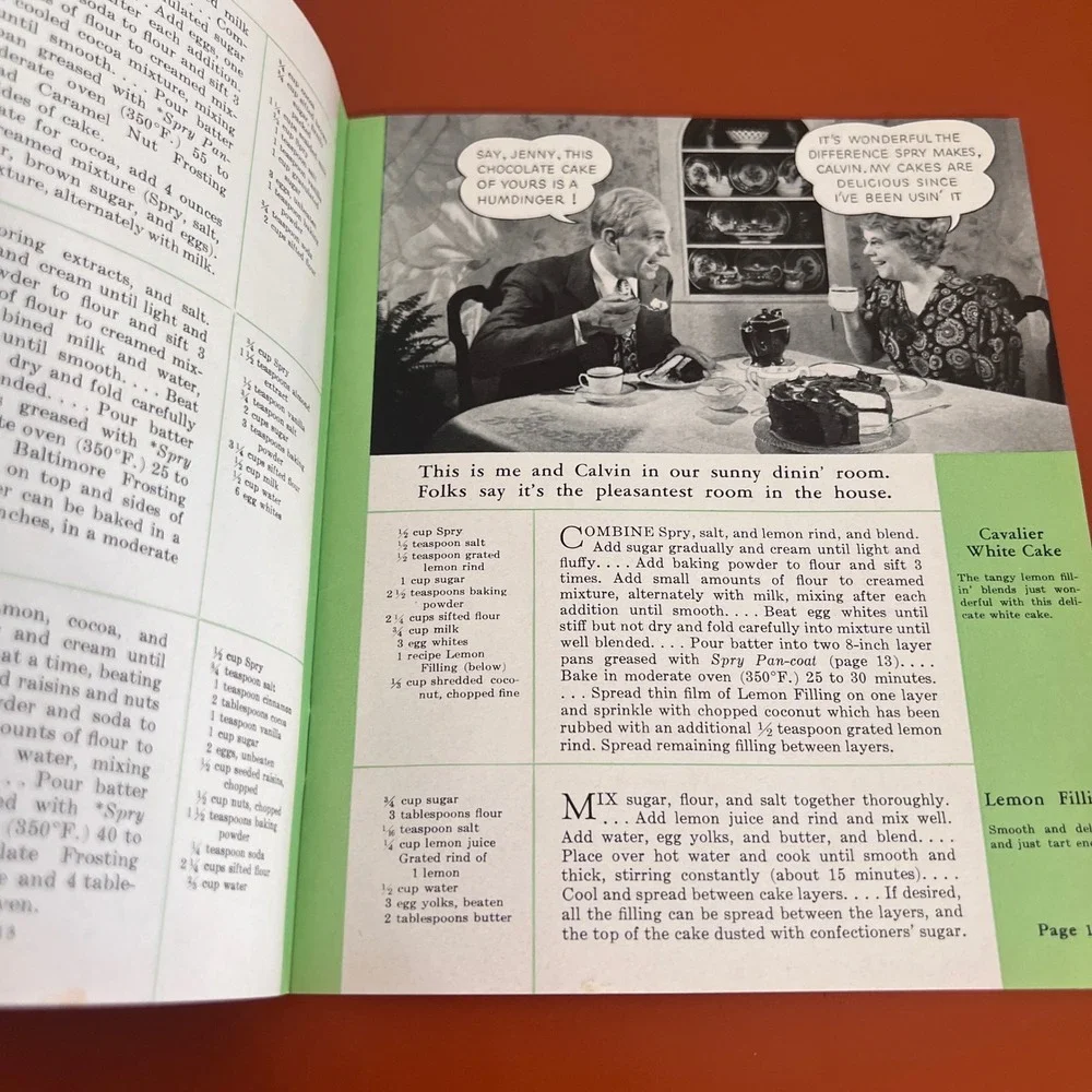 Vintage Aunt Jenny's Favorite Recipes Spry Shortening Cookbook Mid-Century 1950s